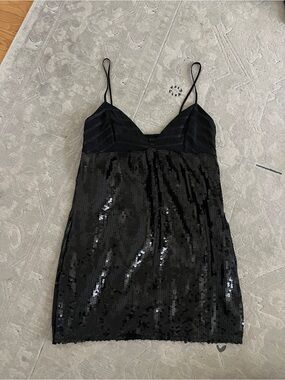 Sheri Bodell Black Silk & Sequin Evening mini Dress